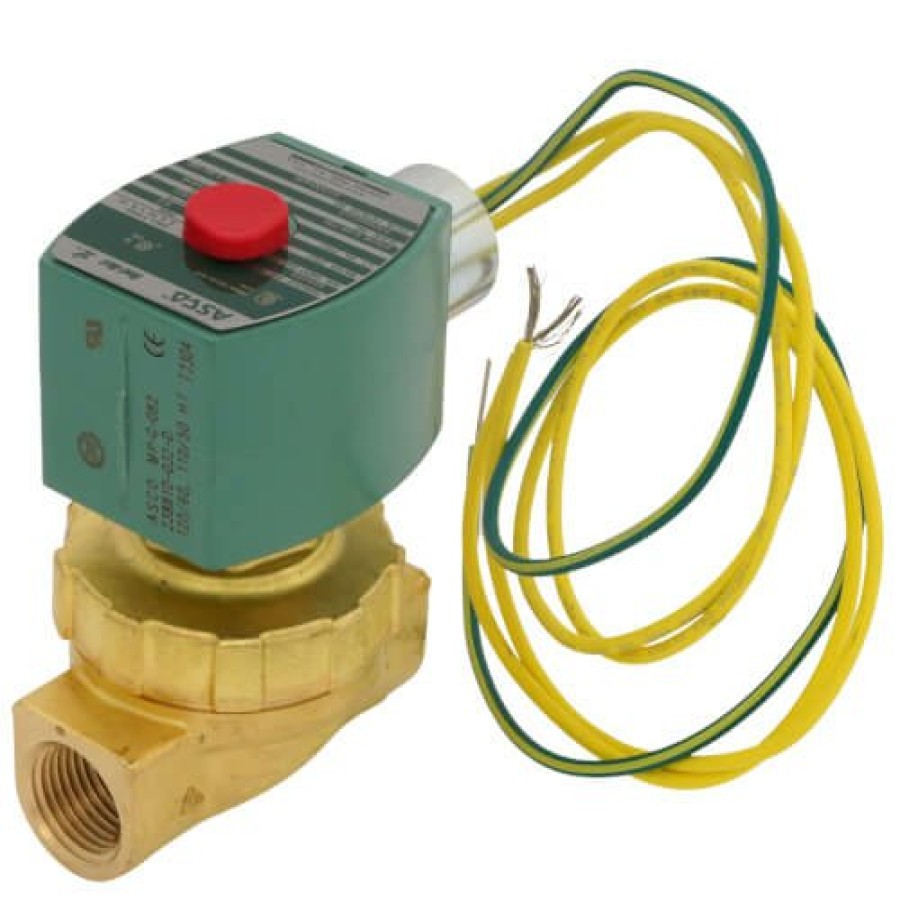 Valves Asco RedHat Pilot Operated Solenoid Valves | 1/2" Npt Normally Closed 2-Way Hot Water/Steam Solenoid Valve (120V)