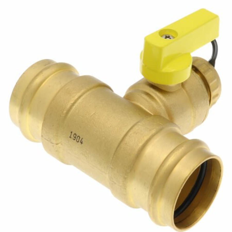 Valves Webstone | 1-1/4" Pro-Pal Press Full Port T-Drain Ball Valve W/ Hi-Flow Hose Drain (Lead Free)