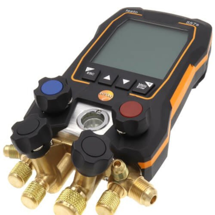 Hvac Testo Testo Hvac Instruments | 557S Kit, 4-Valve Smart Digital Manifold W/ 2 Wireless Pipe Clamp Temp. Probes, Wireless Vacuum Probe & 4 Hoses