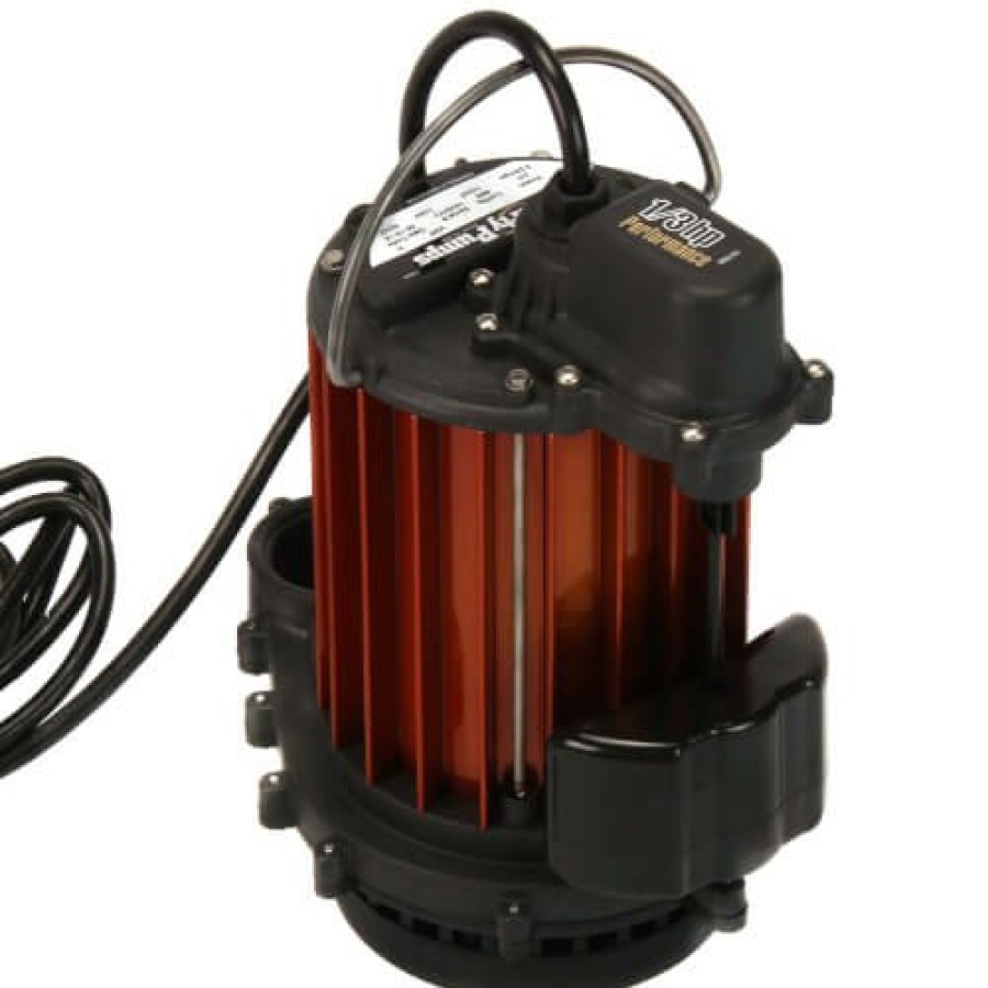 Plumbing Liberty Pumps Sump Pumps | 1/3 Hp Auto Aluminum Submersible Pump W/ Magnetic Vertical Float Switch - 115V - 10 Ft Cord