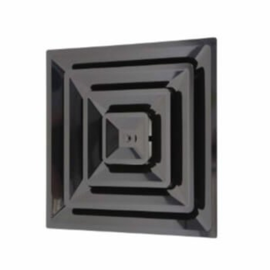 Hvac HaVACo Havaco Ceiling Vents | 3-Cone Black Supply Grille W/ Pre-Molded 10" Boot & Insulated Back (2' X 2')