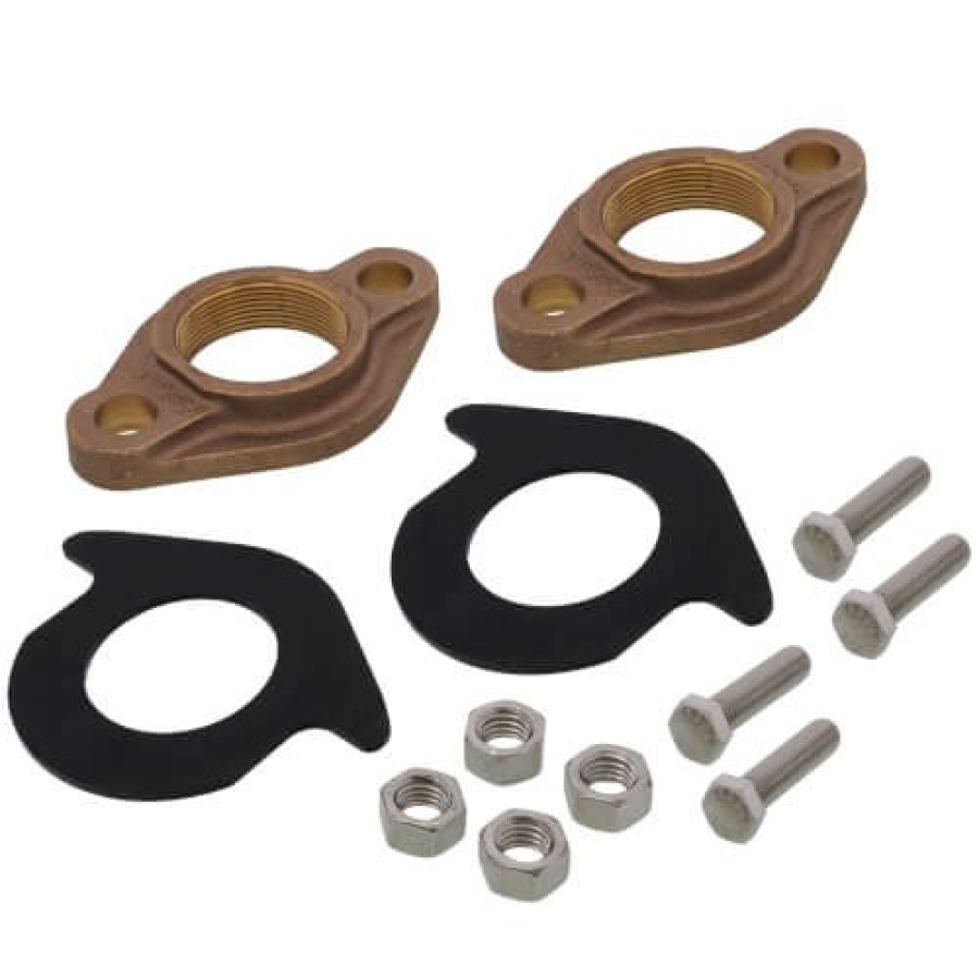 Plumbing Matco-Norca Water Meter Keys, Boxes & Accessories | 2" Double Bronze Oval Meter Flange Kit (Lead Free)