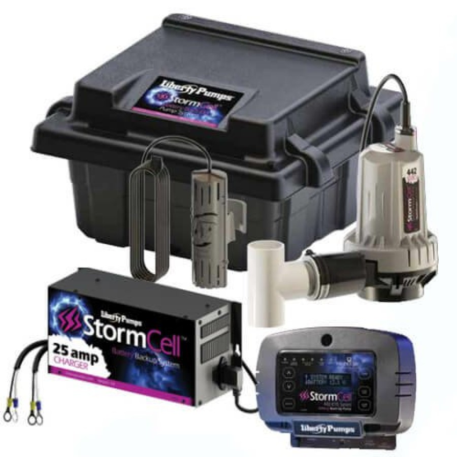 Plumbing Liberty Pumps Battery Back Up Pumps | Stormcell Dual Battery Back Up Pump High Output System W/ Nighteye (25A)