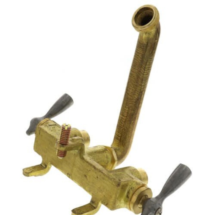 Plumbing Gerber | Two Handle Clamp On Laundry Faucet W/ Direct Sweat Connections, Threaded Hose Spout, Rough Brass (49-531)