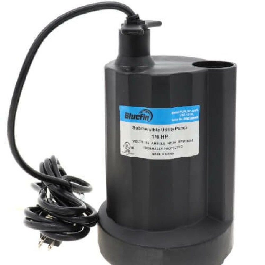 Plumbing Bluefin Drain & Utility Pumps | 1/6 Hp Submersible Utility Pump W/ 10 Ft. Power Cord (Puplsc-121Pl)