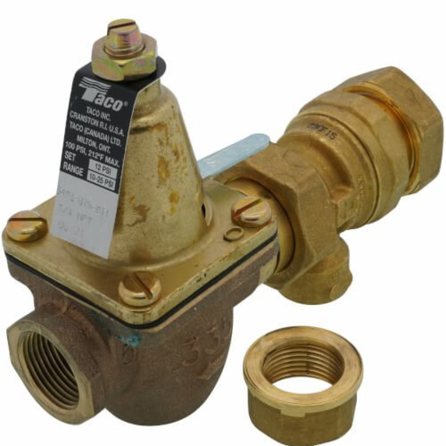 Heating Taco Combo Pressure Valves | 3/4" Brass Combination Boiler Feed Valve & Backflow (Npt X Npt)