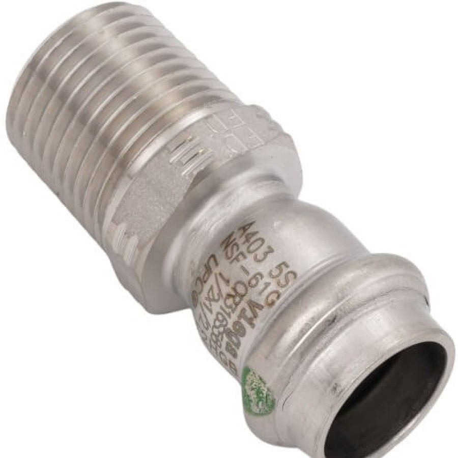 Plumbing Viega Propress 316 Stainless Steel Fittings | 2" Male Propress 316 Stainless Steel Adapter