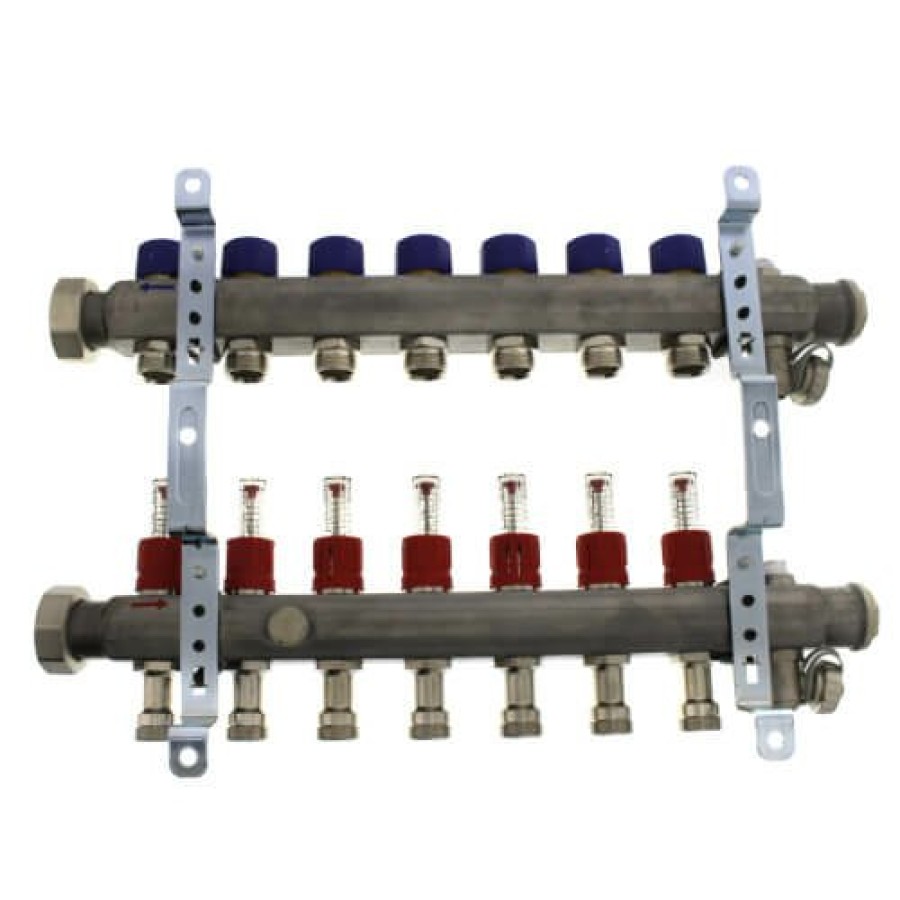 Pex Viega Viega Proradiant Stainless Steel Manifolds | 7-Loop Proradiant Stainless Steel Manifold Shut-Off/Balancing For Model 2879