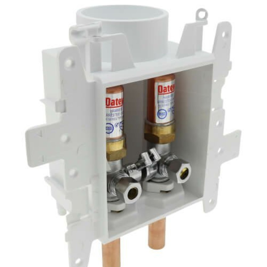 Plumbing Oatey Lavatory Outlet Boxes | Moda 3/8" Sweat 2-Valve Lavatory Supply Box W/ Hammer Arrestor & Contractor Pack