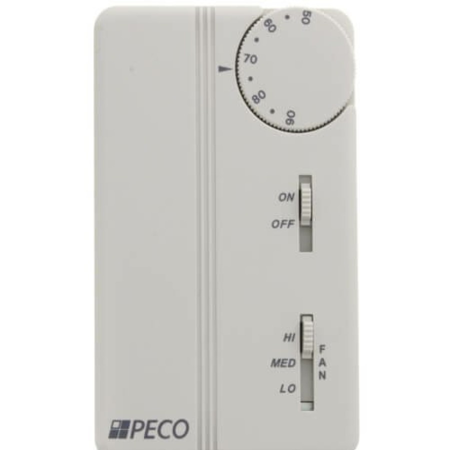 Thermostats Peco Controls | Heating Or Cooling Thermostat W/ 3-Speed Fan Control