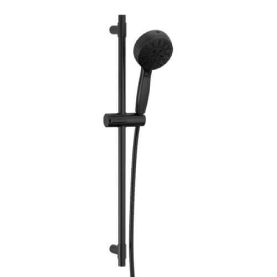 Plumbing Delta Showers | 7-Setting Hand Shower W/ Slide Bar & Cleaning Spray (Matte Black)