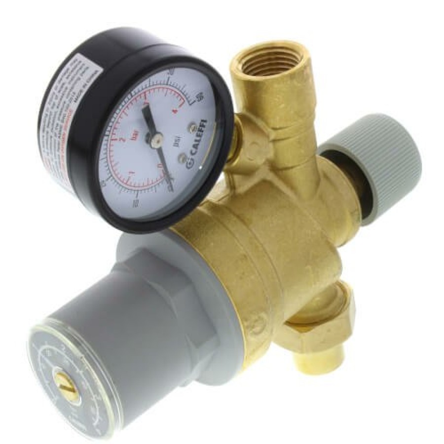 Heating Caleffi Boiler Fill Valves | 1/2" Sweat Inlet X 1/2" Fnpt Outlet Autofill Filling Valve W/ Pressure Gauge