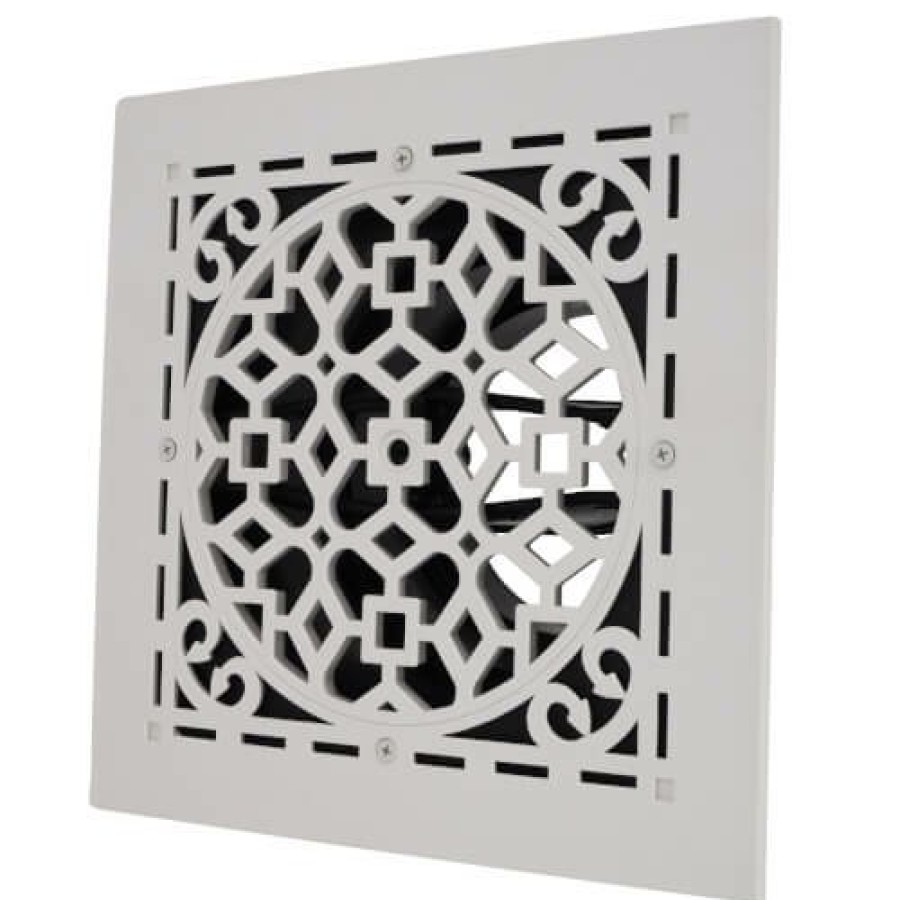 Hvac AirTec Airtec Diffusers, Grilles, & Accessories | Mvaw Ceiling Diffuser W/ Antique White Grille (8" X 8")