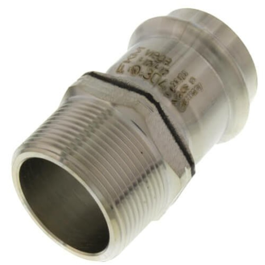 Plumbing Viega Propress 304 Stainless Steel Fittings | 2" Propress 304 Stainless Male Adapter W/ Fkm Seal (P X Mnpt)