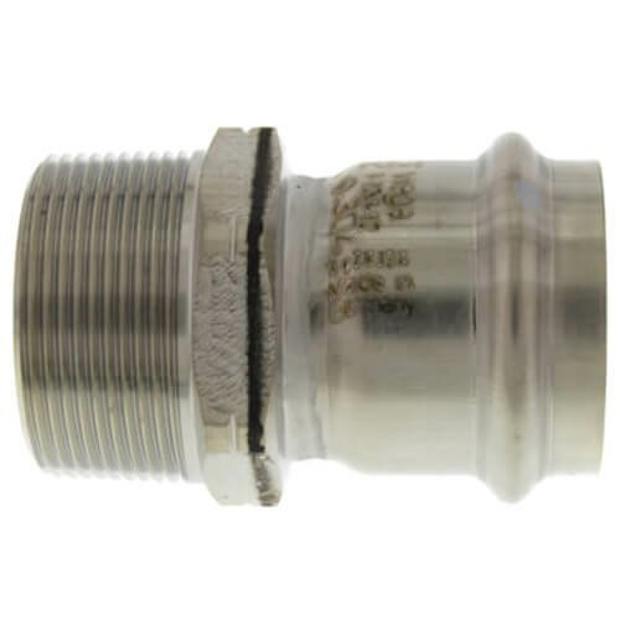 Plumbing Viega Propress 304 Stainless Steel Fittings | 2" Propress 304 Stainless Male Adapter W/ Fkm Seal (P X Mnpt)