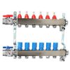 Pex Mr. PEX Mr. Pex Manifolds | 6 Loop 1-1/4" Stainless Steel Manifold W/ Flowmeter & Ball Valve (Fully Assembled)