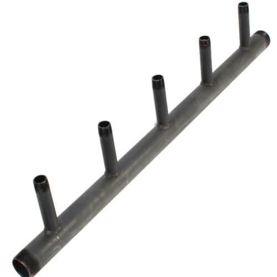 Heating Everflow Boiler Headers | 1-1/2" Black Steel Boiler Header With 3/4" Outlets (5 Branches)