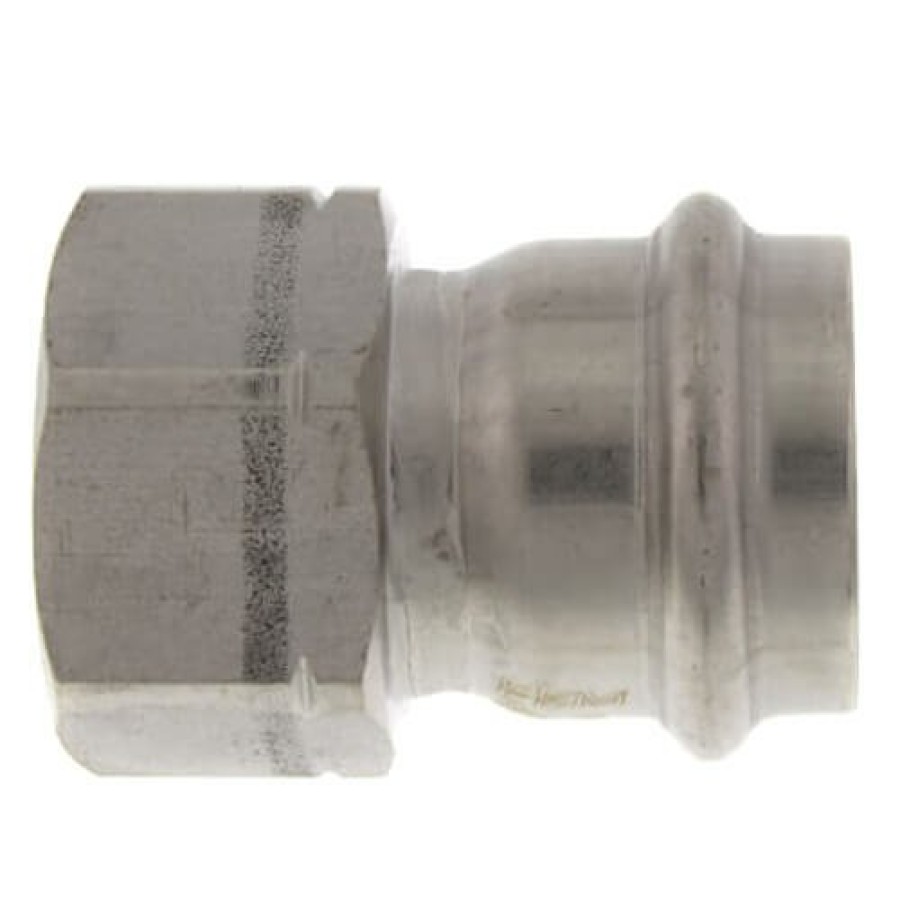 Plumbing Viega Propress 304 Stainless Steel Fittings | 2" X 1" Propress 304 Stainless Female Adapter W/ Fkm Seal (P X Fnpt)