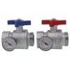 Pex Uponor (Wirsbo) Uponor Stainless Steel Manifolds | Stainless Steel Manifold Supply & Return 1-1/4" Npt Ball Valve W/ Temperature Gauge (Set Of 2)