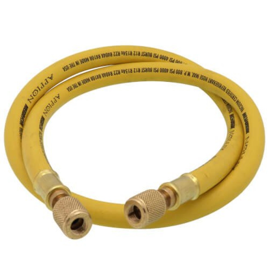 Hvac Appion Appion Tools | 3/8" Megaflow High-Speed Recovery Hose, 4', 1/4" X 1/4" Flare (Yellow)