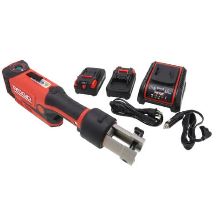 Fittings RIDGID Copper Press Tools | Rp 351 Standard Press Tool Kit W/ 18V Battery And Charger (Includes 1/2" To 2" Propress Jaws)