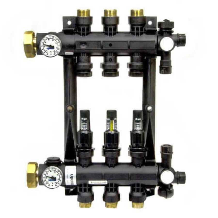 Pex Uponor (Wirsbo) Uponor (Wirsbo) Ep Radiant Heat Manifolds | 3-Loop Ep Radiant Heat Manifold Assembly W/ Flow Meters