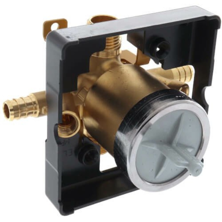 Plumbing Delta Rough-In Valves | Multichoice Valve Body Only W/ Pex Inlet & 1/2" Universal Male Thread Outlets, Screwdriver Stops