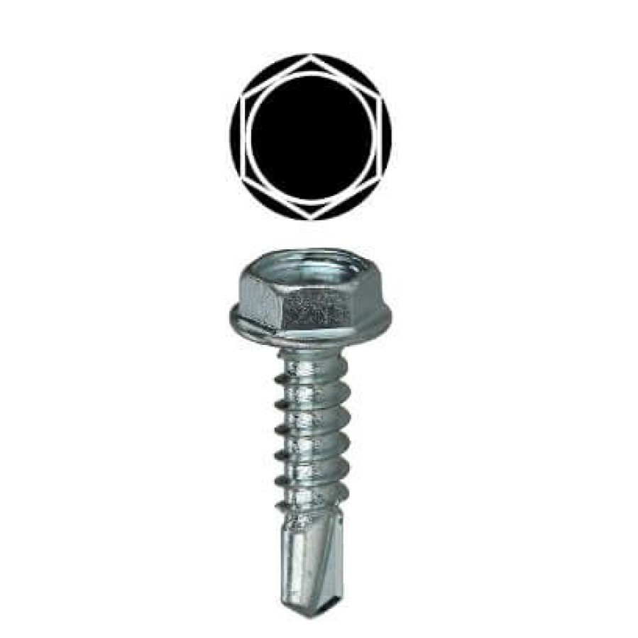 Plumbing LH Dottie Screws | #10 X 3/4" Hex Washer Head Self Drilling Screw Tuff Pail (Pack Of 1000)