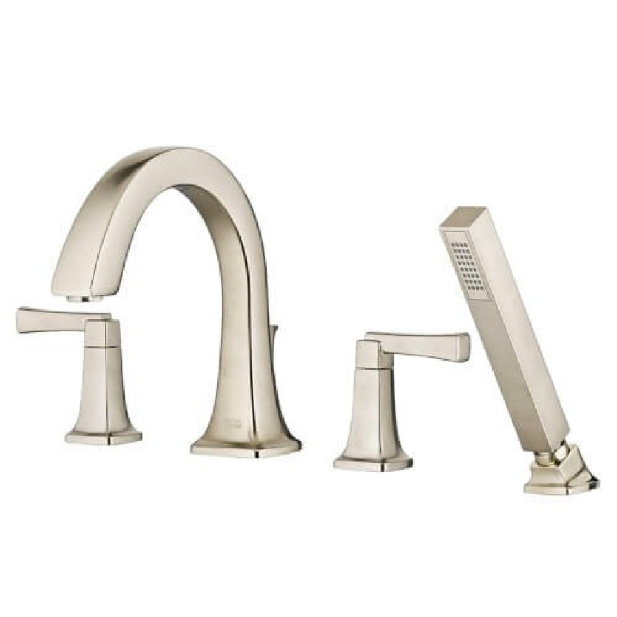 Plumbing American Standard Bathtub Faucets | Townsend Bathtub Faucet With Lever Handles And Personal Shower For Flash Rough-In Valve (Brushed Nickel)