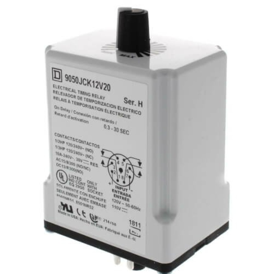 Electrical Square D Relays | Dpdt Timer Relay, 10A (120V)