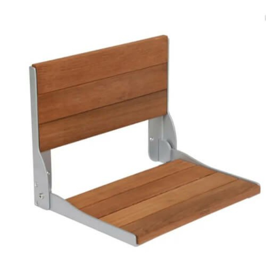 Plumbing Moen Shower Seats | Teak Folding Shower Seat (Stainless Steel)