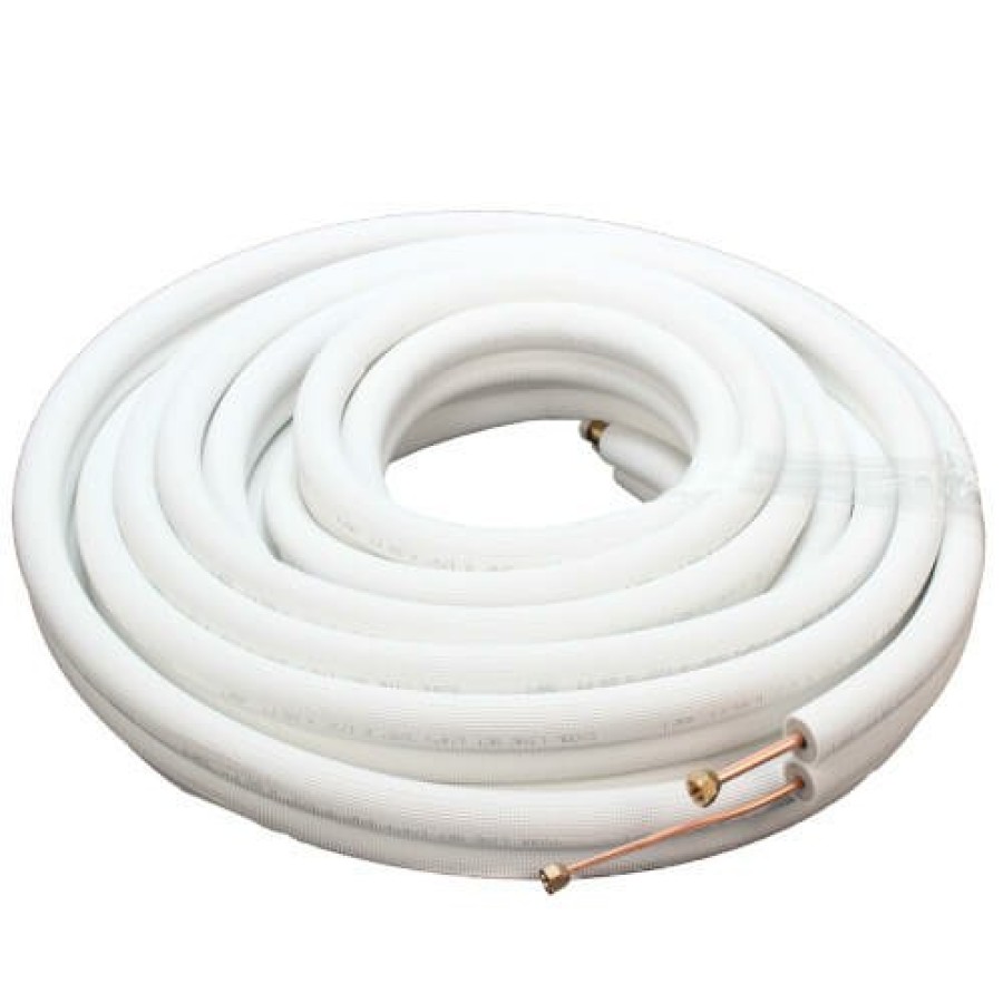 Hvac ICOOL | 1/4" Ll X 3/8" Sl Mini Split Refrigerant Line Set W/ Flare Nuts, 1/2" Insulation (65 Ft.)