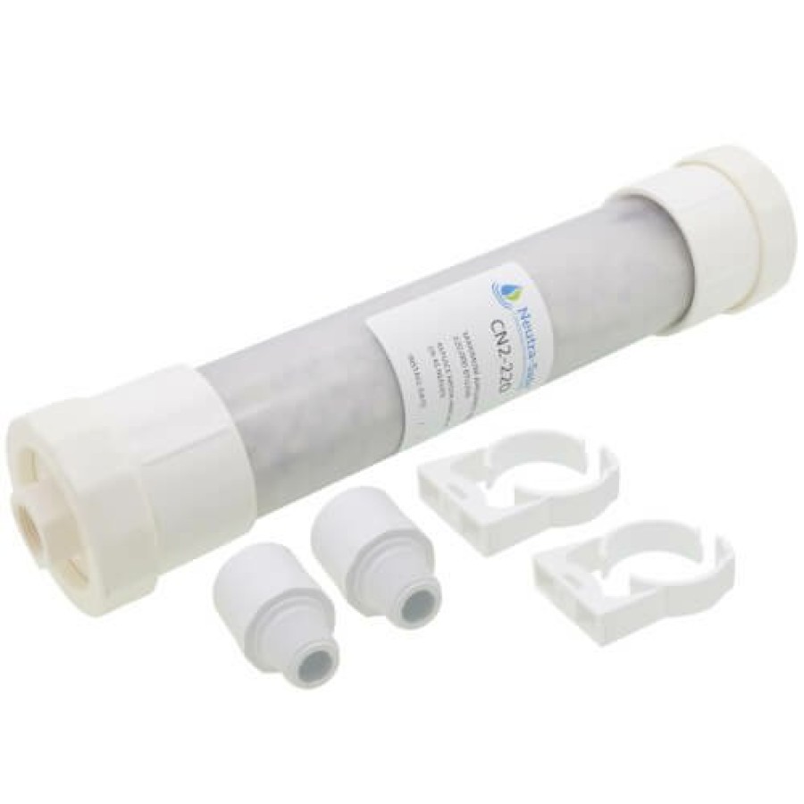 Hvac Neutra-Safe | 2" Clear Tube Condensate Neutralizer W/ Media Filled Sack, Pvc Adapters, & Snap-In Brackets (220,000 Btu/Hr)