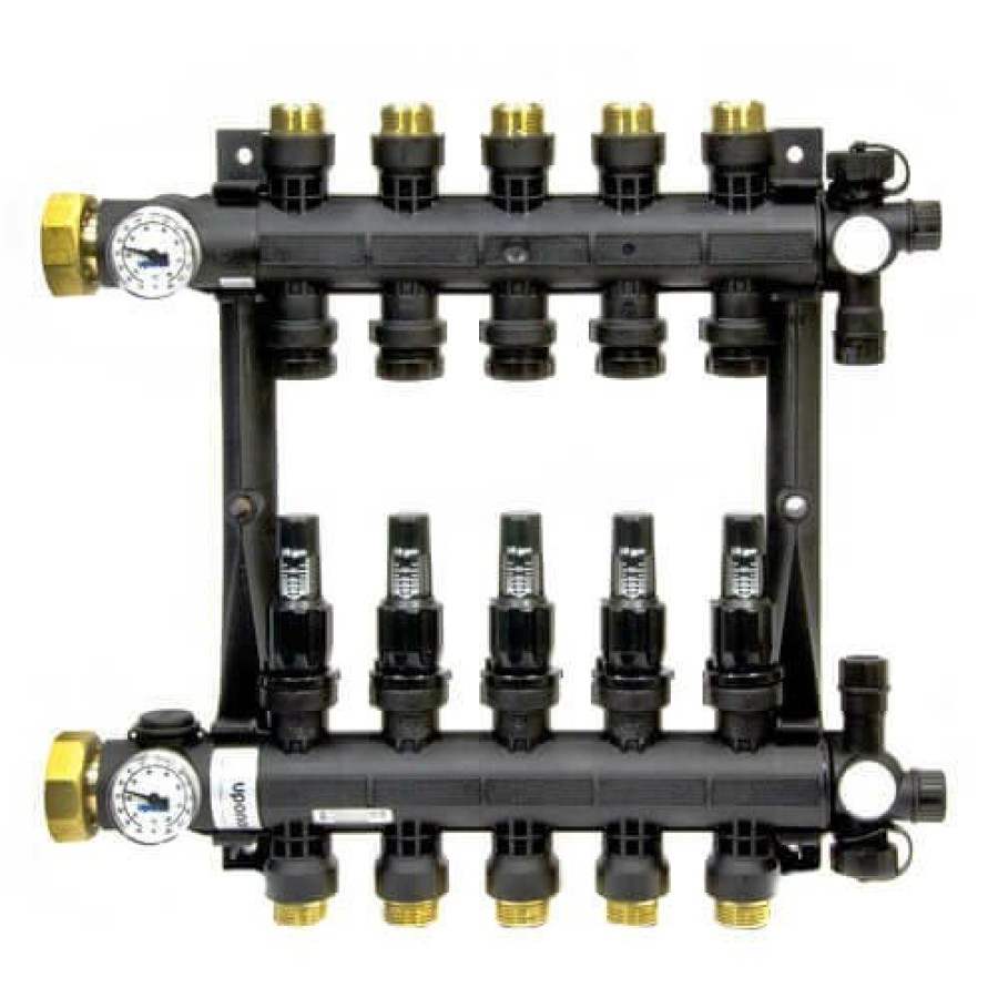 Pex Uponor (Wirsbo) Uponor (Wirsbo) Ep Radiant Heat Manifolds | 5-Loop Ep Radiant Heat Manifold Assembly W/ Flow Meters