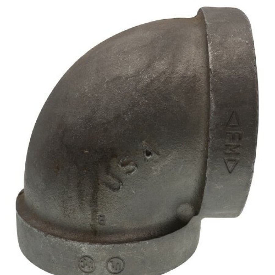 Plumbing Ward Cast Iron Fittings | 4" Black Cast Iron Steam 90° Elbow