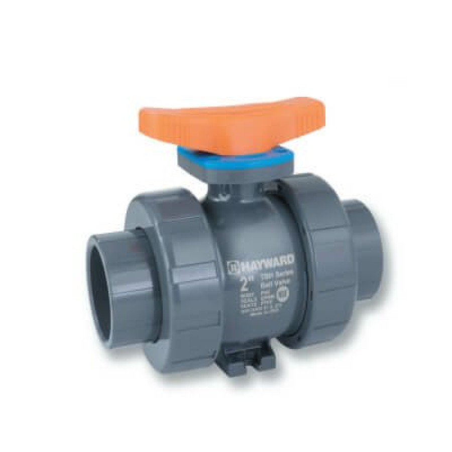 Valves Hayward | 1-1/2" Tbh Series True Union Cpvc Ball Valve W/ Socket And Threaded Ends, Epdm O-Ring (Gray)