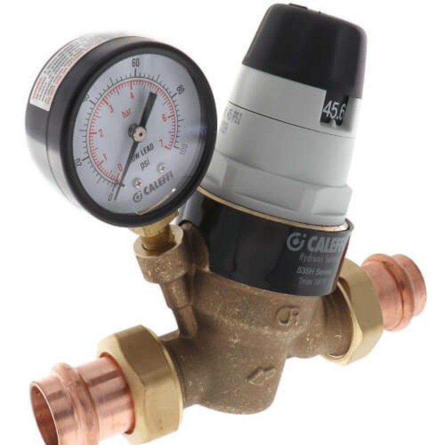 Heating Caleffi Pressure Reducing Valves | 3/4" Press Pressure Reducing Valve W/ Gauge (Low Lead, Pre-Adjustable)