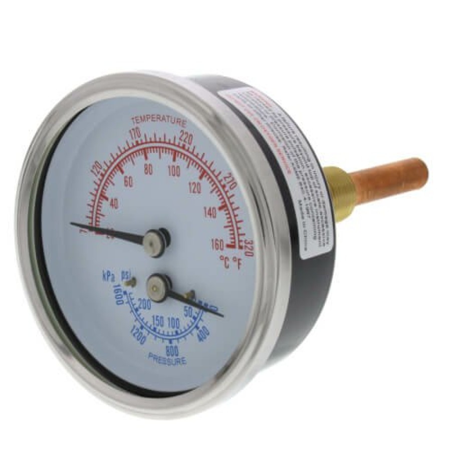 Heating Laars Laars Boiler Parts | Temperature & Pressure Gauge (70-250°F, 0-225 Psi)