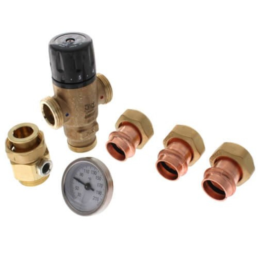 Heating Caleffi Mixing Valves | 3/4" Press Mixcal 3-Way Thermostatic Mixing Valve W/ Temperature Gauge