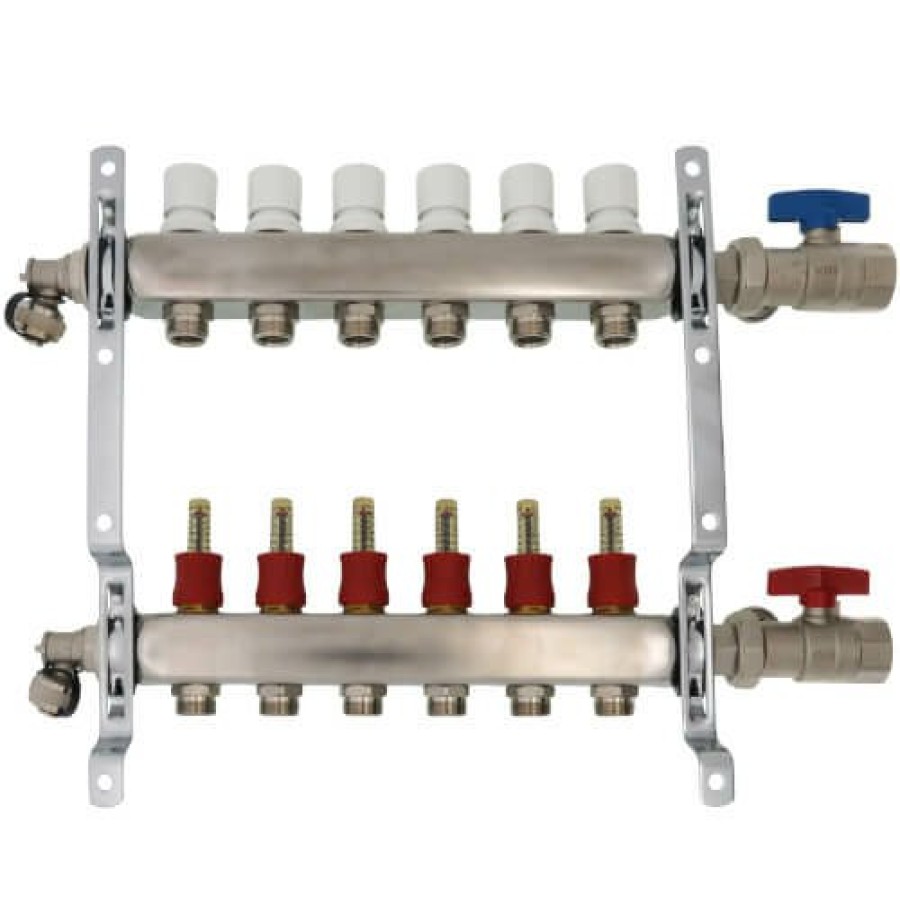 Pex Bluefin Bluefin Radiant Heat Manifolds | 6-Loop Stainless Steel Radiant Heat Manifold