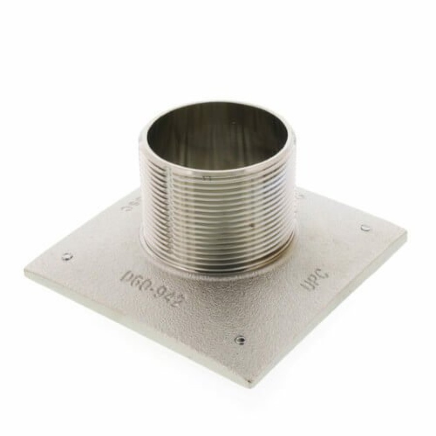 Plumbing Jones Stephens Strainers | 4" Square Brushed Nickel Strainer W/ 2" Brass Spud