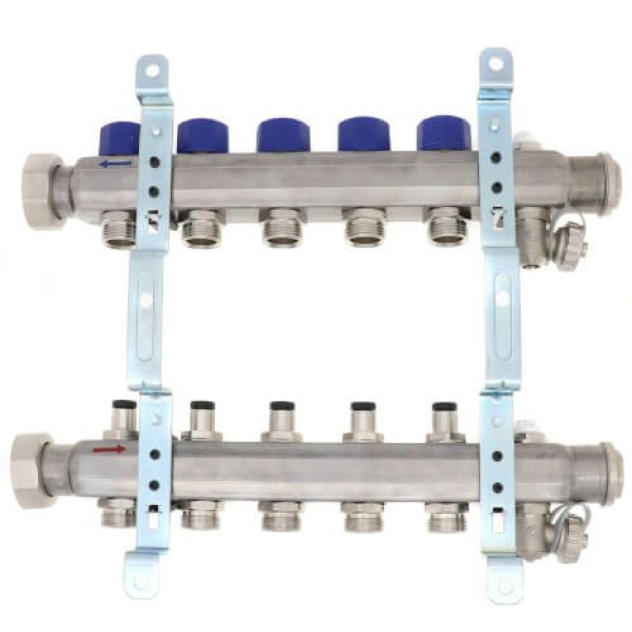 Pex Viega Viega Proradiant Stainless Steel Manifolds | 5-Loop Proradiant Stainless Steel Manifold Shut-Off/Balancing For Model 2879