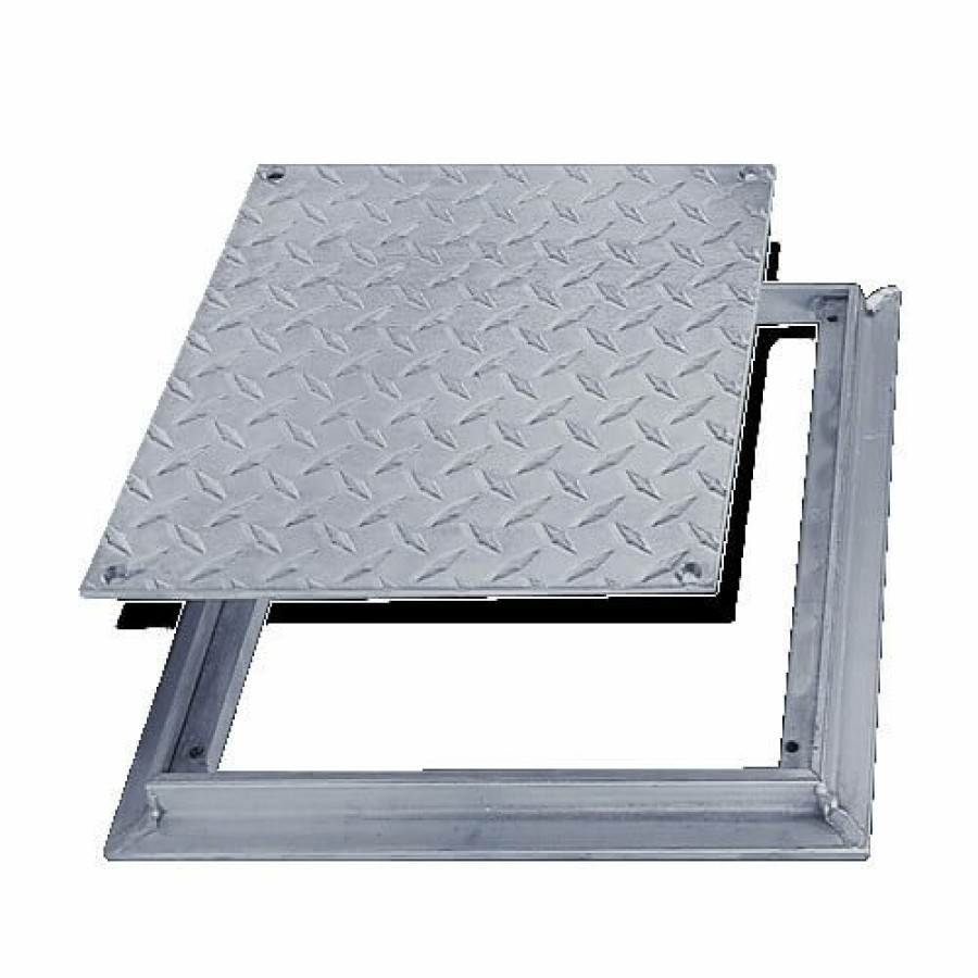 Plumbing Acudor Floor Doors | 18" X 18" (Frame Opening) Fd-8060 Non Hinged: Flush Diamond Plate Floor Door