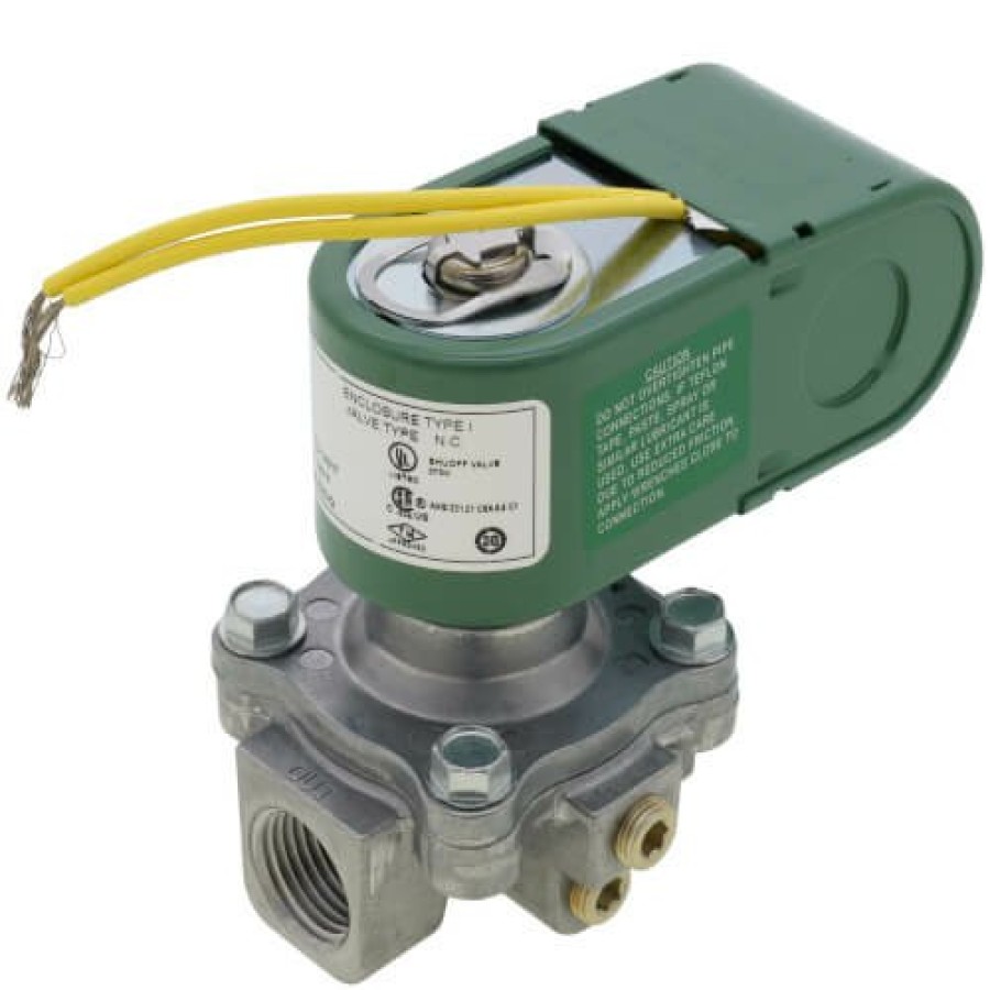 Valves Asco RedHat Direct Acting Solenoid Valves | 1/2" Threaded 2-Way Normally Closed High Pressure Direct Acting Gas Shutoff Valve (110/120V)