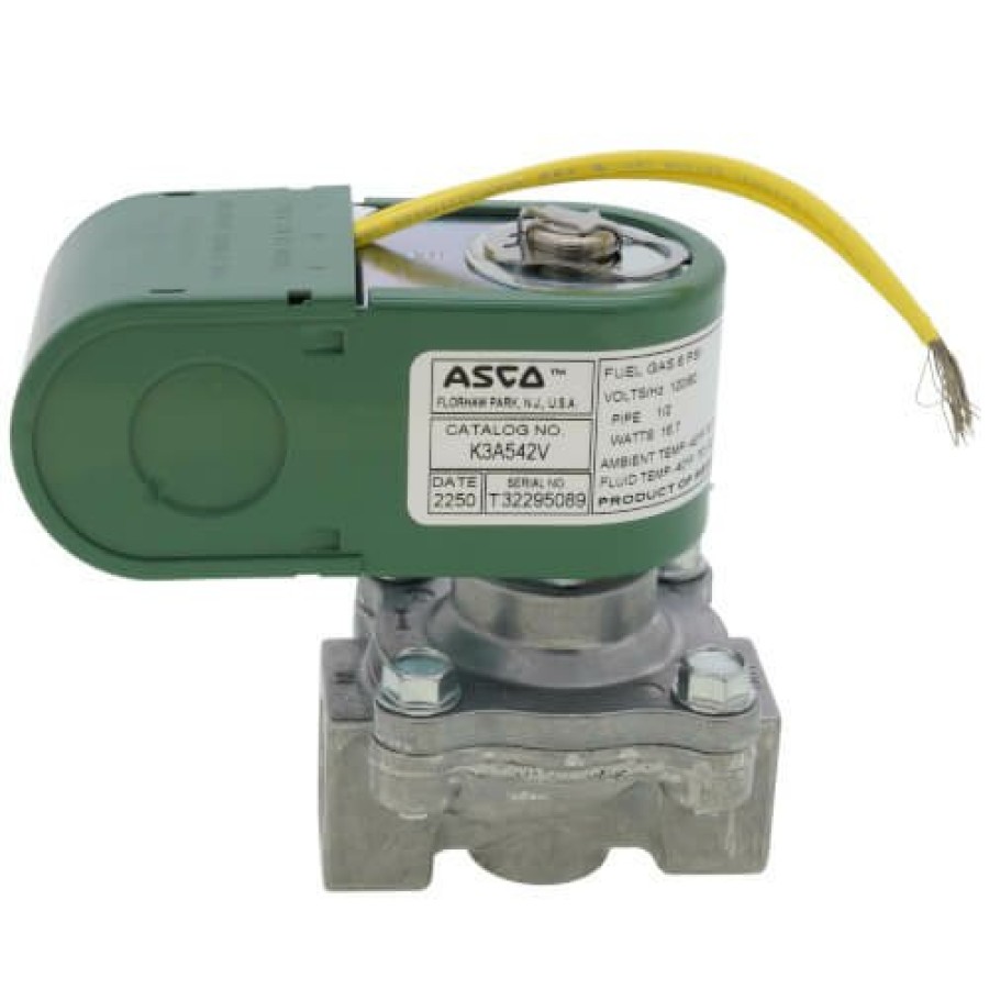 Valves Asco RedHat Direct Acting Solenoid Valves | 1/2" Threaded 2-Way Normally Closed High Pressure Direct Acting Gas Shutoff Valve (110/120V)