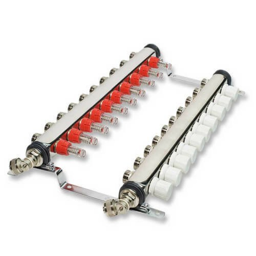 Pex Bluefin Bluefin Radiant Heat Manifolds | 10-Loop Stainless Steel Radiant Heat Manifold