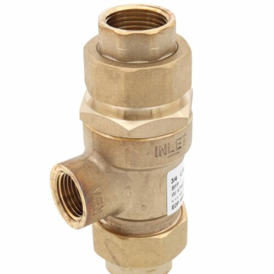 Plumbing Watts Dual Checks | 3/4" Lf9D Female Union Forged Brass Dual Check W/ Intermediate Atmospheric Vent (Lead Free)