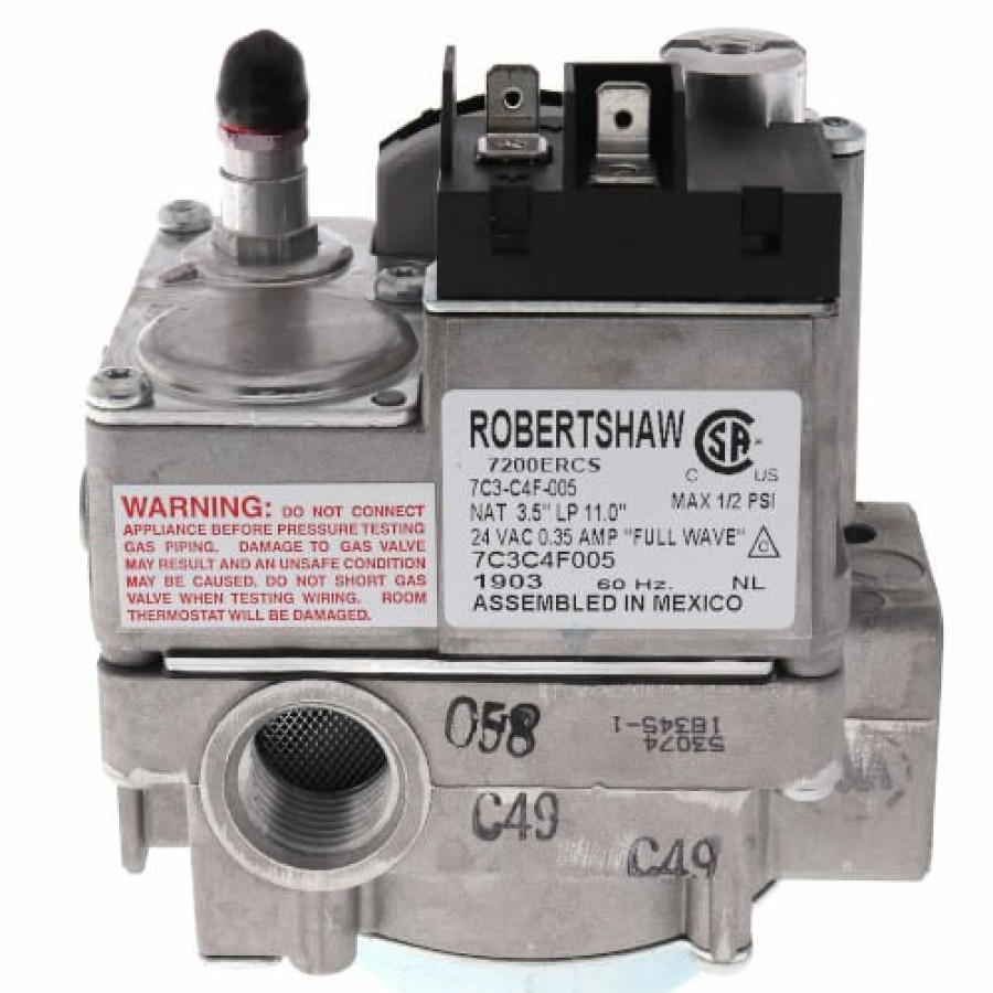 Heating Robertshaw Robertshaw Gas Valves | 1/2" X 1/2" 24V Step Opening Pilot Gas Valve W/ Convertible Regulator (150,000 Btu)