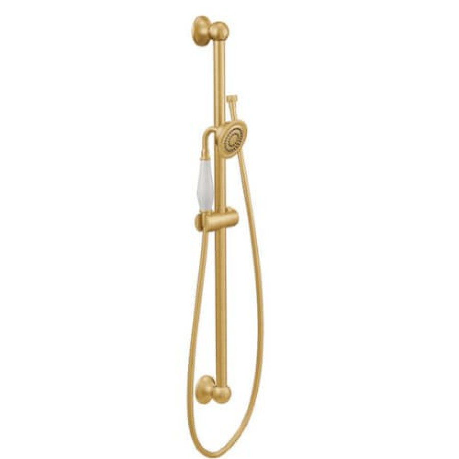 Plumbing Moen Showers | Weymouth Eco-Performance Handshower W/ Slide Bar, 1-Spray Pattern (Brushed Gold)