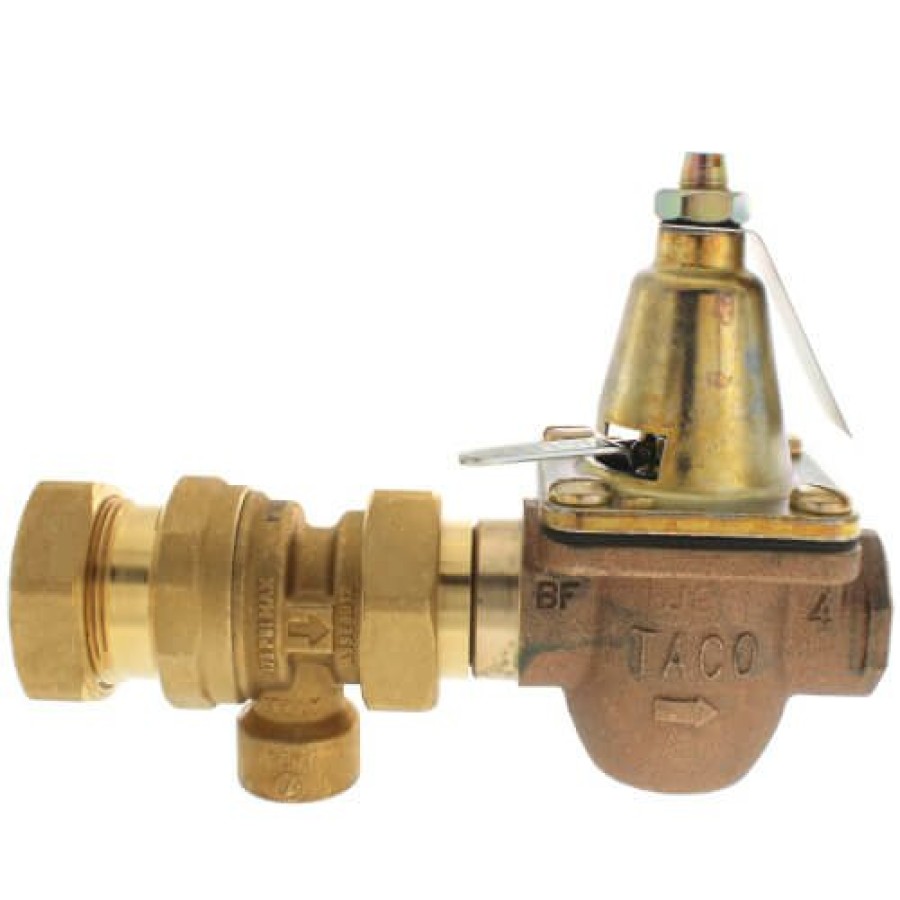 Heating Taco Combo Pressure Valves | 1/2" Cast Iron Combination Boiler Feed Valve & Backflow (Union Press X Npt)